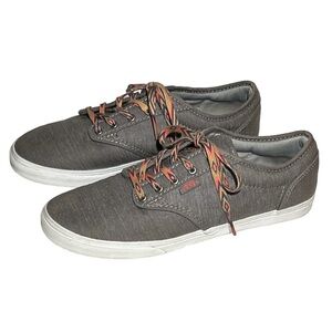 Women’s Off the Wall Vans Low Canvas Aztec Lace‎ Skate Sneakers Shoes Grey 8.5